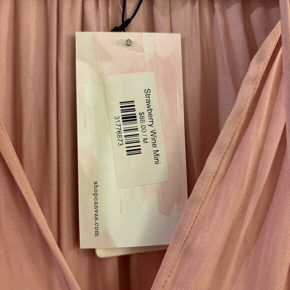 Current Air Los Angeles Strawberry Wine Mini Ruffle Pleated Dress NWT Size M - Picture 4 of 7